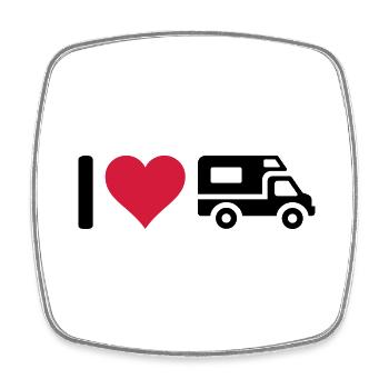 I love camping Wohnmobil - Viereckiger Kühlschrankmagnet - Weiß - Vorne