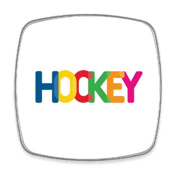 Hockey - Magnet carré - blanc - Devant