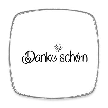 Danke schön - Viereckiger Kühlschrankmagnet - Weiß - Vorne