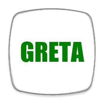 Greta - Square fridge magnet - white - Front