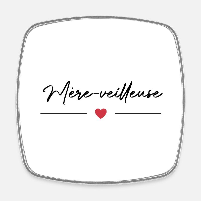 Mère-veilleuse - Magnet carré - blanc