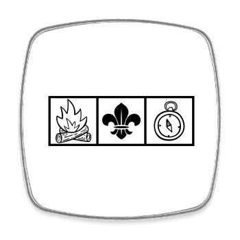Pfadfinder / Pfadfinder - Viereckiger Kühlschrankmagnet - Weiß - Vorne