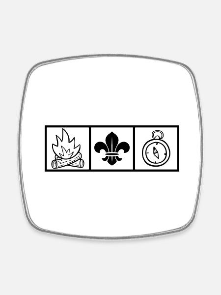 Scout / Scoutisme - Magnet carré - blanc