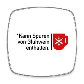Kann Spuren von Glühwein enthalten - Viereckiger Kühlschrankmagnet - Weiß - Vorne