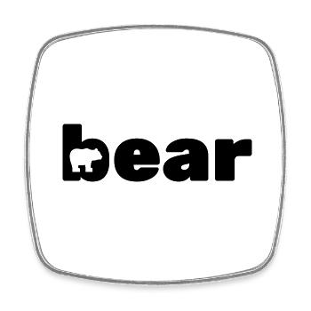 bear Bar - Square fridge magnet - white - Front