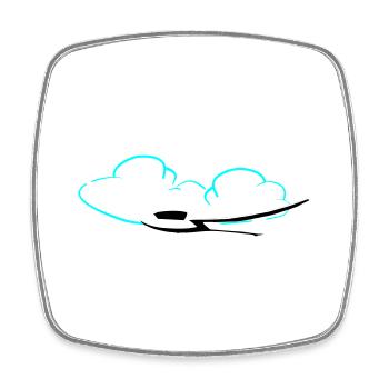 Glider Gliding Gliding Gliding Glider - Square fridge magnet - white - Front