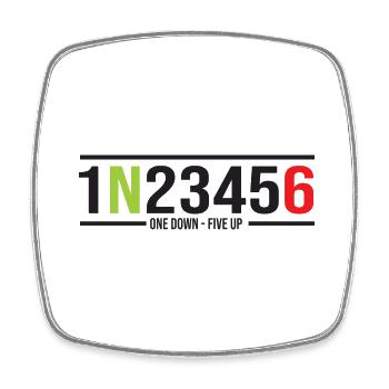 Motorcycle Gears 1N23456 One Down-Five Up - Square fridge magnet - white - Front