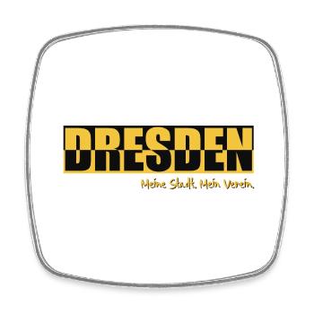Dresden - Meine Stadt - Mein Verein - Fußball - Viereckiger Kühlschrankmagnet - Weiß - Vorne