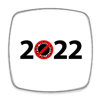 2022 Anti Corona Virus - Viereckiger Kühlschrankmagnet - Weiß - Vorne