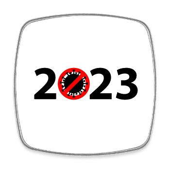 2023 Anti Corona Virus - Viereckiger Kühlschrankmagnet - Weiß - Vorne