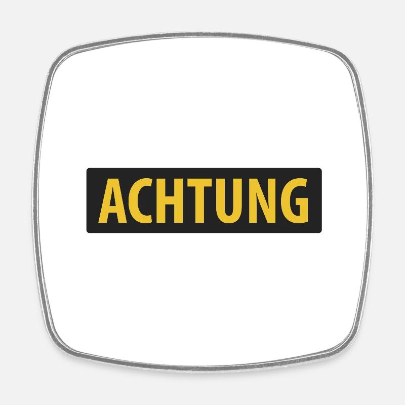 Achtung - Viereckiger Kühlschrankmagnet - Weiß