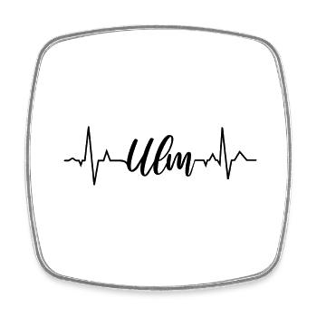 EKG Ulm - Viereckiger Kühlschrankmagnet - Weiß - Vorne