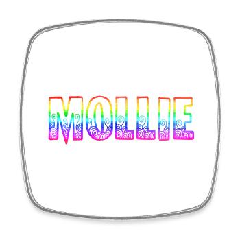 mollie rs rainbow - Square fridge magnet - white - Front