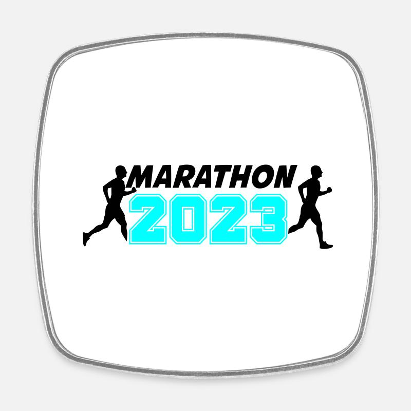 Marathon 2023 - Magnet carré - blanc