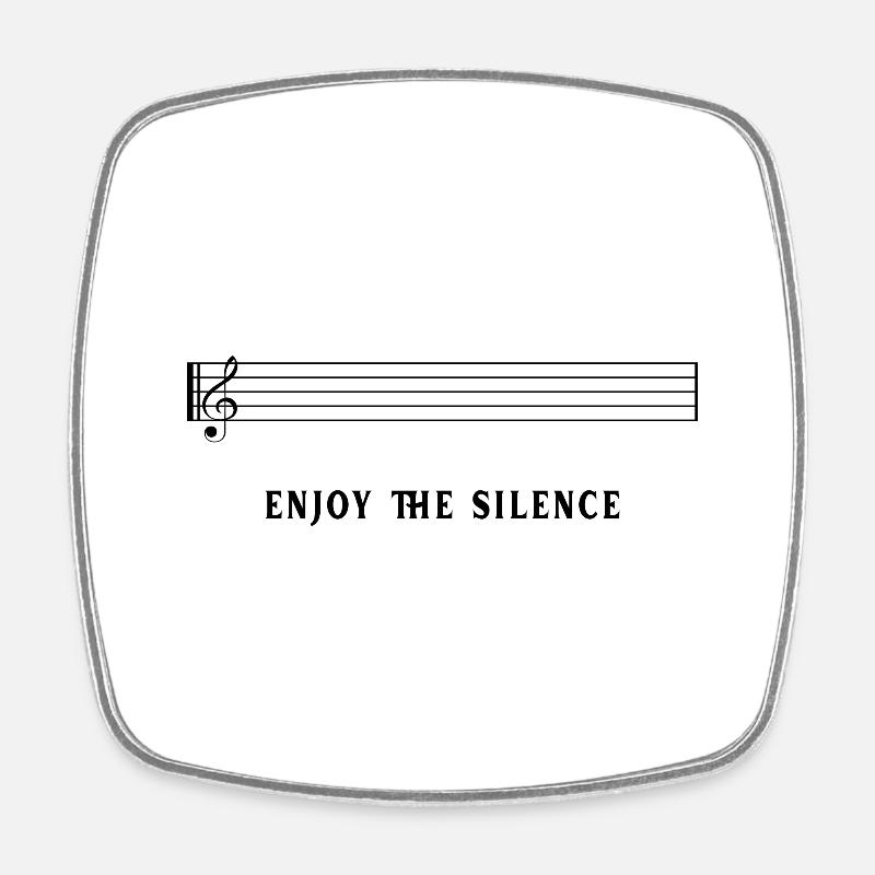 Écoute le silence - Magnet carré - blanc