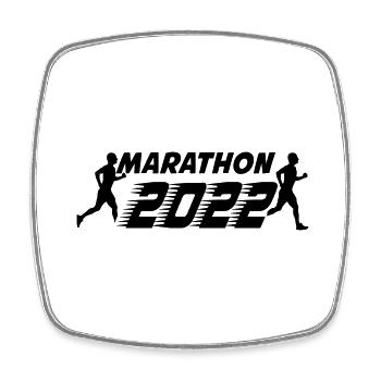 Marathon 2022 - Square fridge magnet - white - Front
