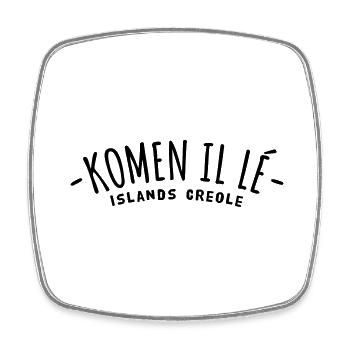KOMEN I LÉ - îles créole - Magnet carré - blanc - Devant