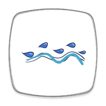 line drops water symbol lines - Square fridge magnet - white - Front