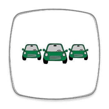 3 Autos Comic - Viereckiger Kühlschrankmagnet - Weiß - Vorne