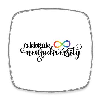 Celebrate Neurodiversity - Square fridge magnet - white - Front
