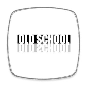 Mirrored Old School - Square fridge magnet - white - Front