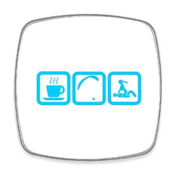 Paragliding - Perfect day - Square fridge magnet - white - Front
