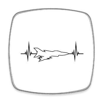 Chasseur bombardier Avion de chasse Heartbeat - Magnet carré - blanc - Devant
