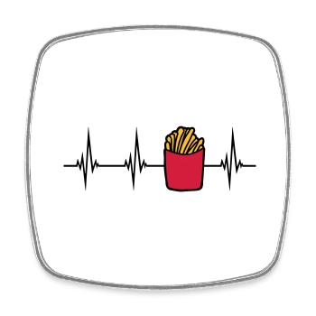 Puls Pommes Frites - Viereckiger Kühlschrankmagnet - Weiß - Vorne