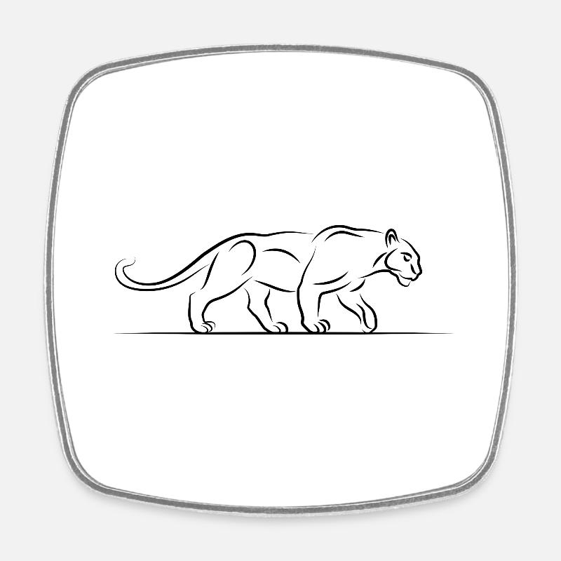 Black Panther Illustration - Square fridge magnet - white