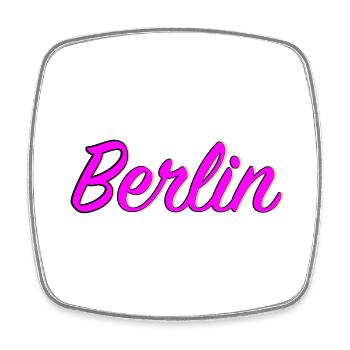 Berlin - Viereckiger Kühlschrankmagnet - Weiß - Vorne