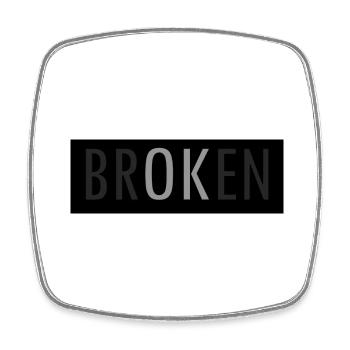Broken - Square fridge magnet - white - Front