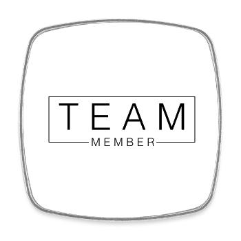 Team Member - Viereckiger Kühlschrankmagnet - Weiß - Vorne