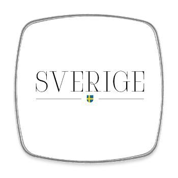 Sweden - Square fridge magnet - white - Front