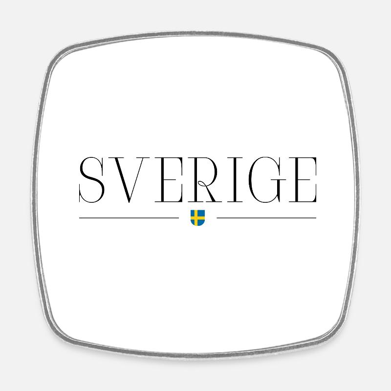 Suède - Magnet carré - blanc