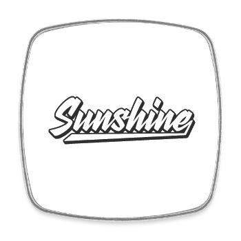 Sunshine - Viereckiger Kühlschrankmagnet - Weiß - Vorne