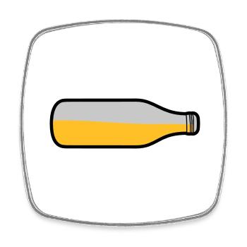 Lying beer bottle - Square fridge magnet - white - Front