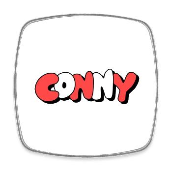 Conny - Viereckiger Kühlschrankmagnet - Weiß - Vorne