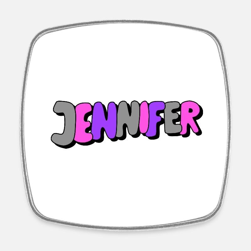 Jennifer - Magnet carré - blanc