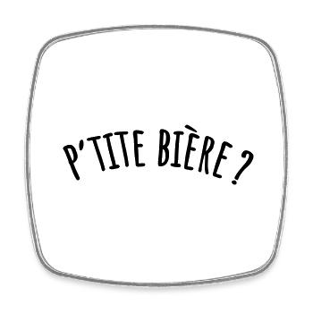 Petite Bière alcool - Magnet carré - blanc - Devant