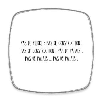 pas de palais - Magnet carré - blanc - Devant
