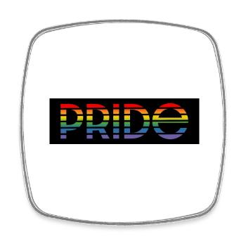 Pride rainbow black background - Square fridge magnet - white - Front