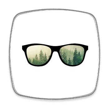 Sunglasses Natural Landscape - Square fridge magnet - white - Front