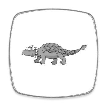 Dino 9 - Viereckiger Kühlschrankmagnet - Weiß - Vorne