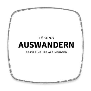 Lösung auswandern, besser heute als morgen - Viereckiger Kühlschrankmagnet - Weiß - Vorne