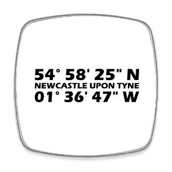 Newcastle upon Tyne Koordinaten - Viereckiger Kühlschrankmagnet - Weiß - Vorne