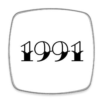 Year of birth 1991 Birthday gift - Square fridge magnet - white - Front
