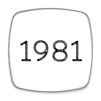 Année de naissance 1981 Cadeau - Magnet carré - blanc - Devant