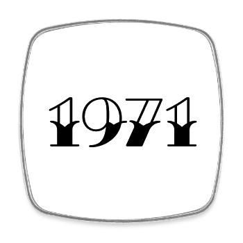 Year of birth 1971 Gift idea - Square fridge magnet - white - Front