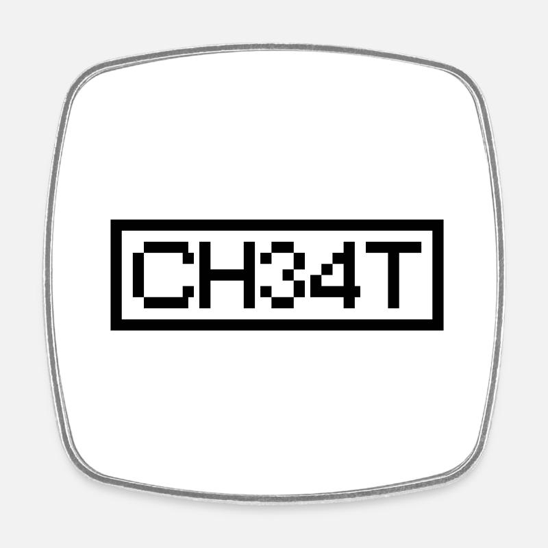 LEET CHEAT - Square fridge magnet - white