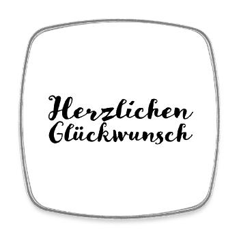 Herzlichen Glückwunsch - Viereckiger Kühlschrankmagnet - Weiß - Vorne